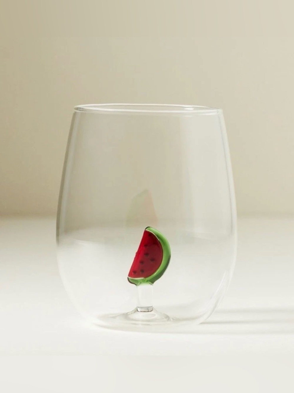NWOT Anthropologie Cheerie Icon Stemless 🍷 Glass Fruit Watermelon